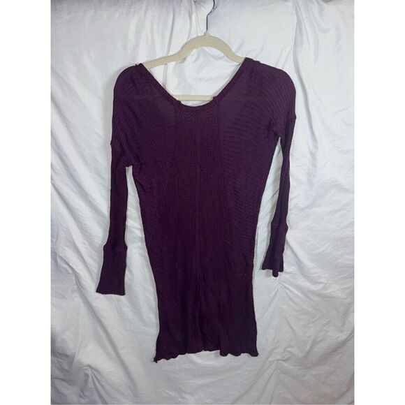 Free People Ventura Thermal Oversized High low Henley African Violet Size X-Smal - Picture 3 of 4